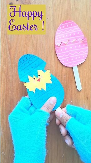 Easter Egg with Cute Chick II DIY Pop-Up Card II Easter Card Ideas II Easter Craft for Kids #shorts