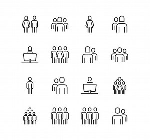 Set of people related icons.