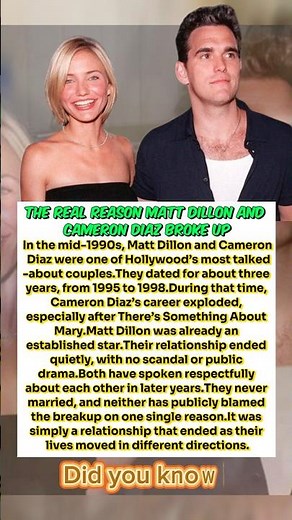 The Real Reason Matt Dillon and Cameron Diaz Broke Up