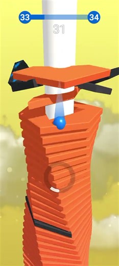 Stack Ball - Crash Platforms Level 33 Gameplay Walkthrough Android #Shorts