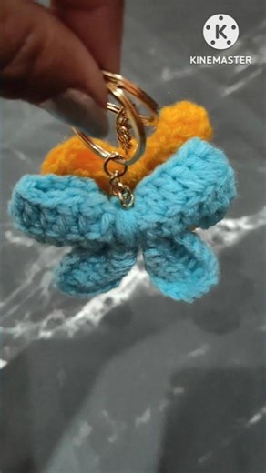 Crochet Tutorial|how to crochet bow keychain #crochet #shortsfeed #crochetinstructions #ytalgorithm
