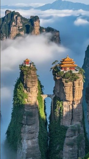 Breathtaking Drone View of Fanjingshan: China's Floating Mountain Temple