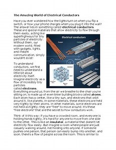 Electrical Conductors - Middle School Science Reading Worksheet - 100% Editable