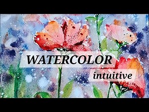 Aquarell Watercolor Mohnblumen ganz einfach malen (1) #watercolor #intuitive