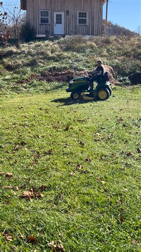 1K views · 11 reactions | She’s a pro! New (used) toy for lawn maintenance. Had to be a John Deere. Timing was actually perfect. The Kubota has a gummed up fuel line so we used the green machine to haul our last batch of baby chicks out to pasture. | Blessed Creek Farm | Facebook