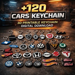 120  Car Keychain STL Files – 3D Printable Keyring Bundle (digital Download) - Etsy