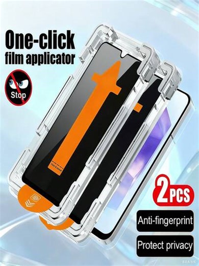 Alloy Privacy Anti-Peep 2pcs Tempered Glass Film Screen Protector One Click Dust-Free Installation Compatible With IPhone 17 16 15 14 13 12 11 Pro Max Plus Series/Compatible With Samsung Galaxy S26 S25 S24 Ultra A57 A37 A56 A36 A26 A17 A07 A06/Compatible With Xiaomi/ Protective Film 9H+High Aluminum Dual Strength Silk Screen Printing Process, Explosion-Proof, Scratch Resistant Office/Subway Privacy Protection Smooth Oil Repellent Layer, Automatic Adsorption No Bubble Easy To Install Anniversary 