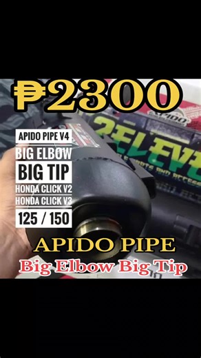 APIDO PIPE V4 Big Elbow Big Tip for Honda Click 125 and 150 V2/V3