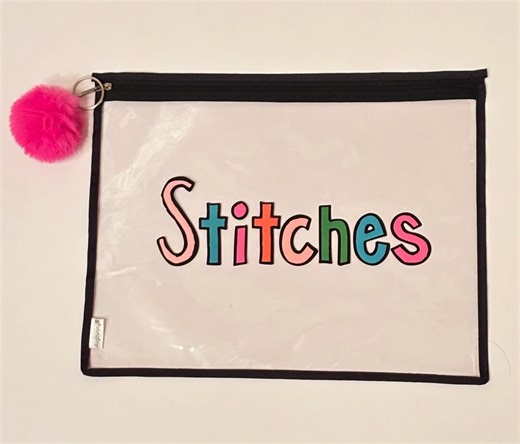 Needlepoint Clear Zipper Project Bag / Vinyl Zip Large Storage Pouch / Stitches / NDLPT / WIP - Etsy