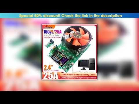 Top 150W 4-wires Battery Capacity Tester 2.4 Inch TFT Color Screen CNC Type Electronic Load Power D