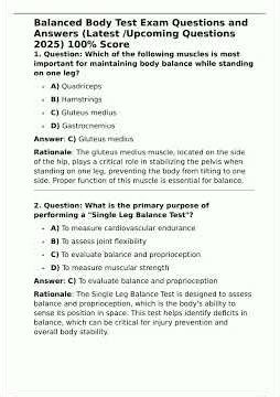 Balanced Body Test Exam Questions and Answers Latest Upcoming Questions 2025 100 Score