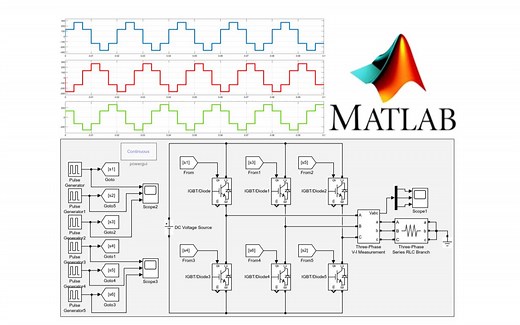 三相桥式电压型逆变电路Simulink仿真（PWM控制）