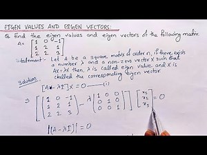 Eigen values & eigen vectors
