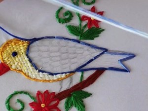 18K views · 250 reactions | Hand Embroidery Bird design trick with sefaty pin #handmade #birds #ideas #design #flowers #love #trending | Embroidery Skills ideas | Facebook