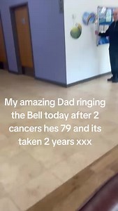 Today my amazing dad rang the bell after finishing his prostate treatment — just a year after battling bowel cancer and going through major ops. He’s 79 and has fought every single day. Couldn’t be prouder of him. Getting both diagnosed days apart. What a man. They dont make them like this anymore. You was so graceful and never complained every single one of us adores you xxx #cancer #prostrate #bowelcanceruk