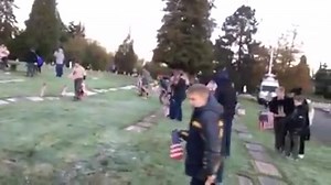 14K views · 918 reactions | This morning, volunteers placed thousands of flags at Evergreen Washelli Cemetery. #VeteransDay | KING 5 | Facebook