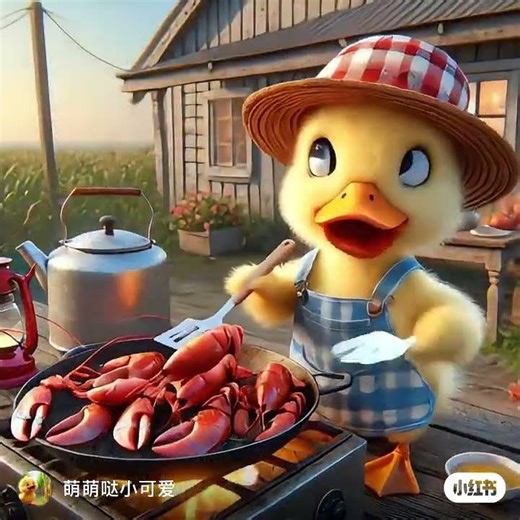 Funny Duck Cooking Seafood 🦆🍤🐟 | Cute Animal Shorts