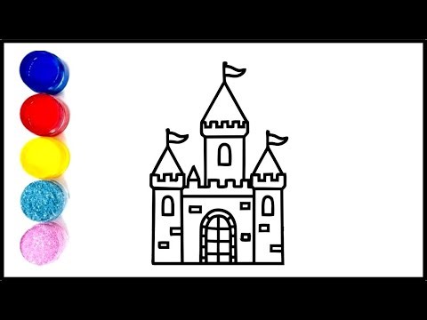 Castle Easy Drawing, Coloring and Painting for Kids | How to Draw a Castle Easily Step by Step
