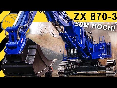 Hitachi ZX 870-3 XXL – Germany's largest demolition excavator – over 50m high!