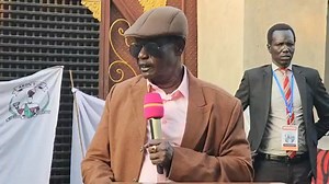 Gen. Aleu Ayieny Aleu giving speech during the Congratulatory Event of Gen. Magok Magok Deng, the newly appointed Governor of Warrap State. | Twic Media Reports