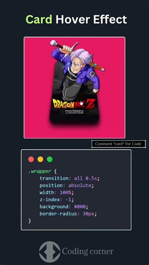 Card Hover Effect using HTML CSS JavaScript #coding #webdevelopment #viral #shorts