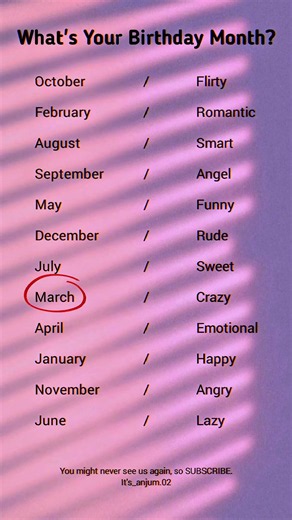 What's Your Birthday Month Vibe? 😍🤨 Flirty, Romantic, or Crazy?