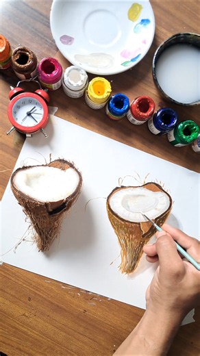 🥥 Guess the Real One!|#art #artbox #coconut #trending #shorts
