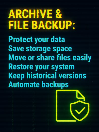 Part 1 Archive & File Backup Protect your data Save storage space Move or share files easily Restore your system Keep historical version Automate backups #Linux #LearnLinux #LinuxTutorial #LinuxForBeginners #LinuxCommands #LVM #LogicalVolumeManager #SysadminLife #TechTok #EduTok #TechEducation #ITTraining #TutorialVideo #FYP #ForYouPage
