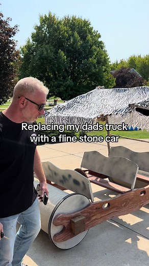 Flintstones Car Makeover Prank on Dad | Hilarious Truck Replacement!