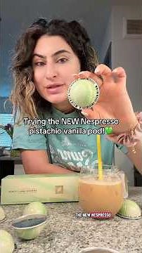 Trying the NEW Nespresso pistachio vanilla pod! #nespressovertuo #coffee #coffeedrink