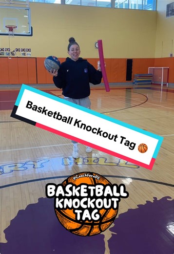 One of my favorite ways to get every student dribbling nonstop in PE. Basketball Knockout Tag 🏀 If the tagger tags your ball, you go out of bounds, or you pick the ball up with two hands, you’re out. When you’re out, take a dribble lap around the outside track and jump right back in. Great way for kids to dribble continuously at their own pace 🙌 Simple game. Tons of touches. Kids LOVE it. #physed #basketball #basketballgame #peteacher