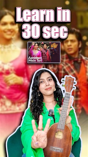 Aankhon mein teri ✨🌷| Easy Ukulele Tutorial Bollywood Songs | 4 Chords Ukulele Songs #shorts