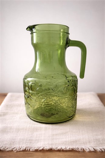 Vintage Green Smoked Glass Pitcher | 1970s Italian Bormioli Rocco Lemonade Jug | Mid-century Pressed Glass | Vintage Home Gift - Etsy Canada