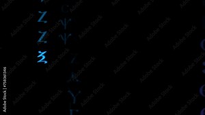 Coptic script glyphs in the matrix style 3d approaching at full speed.