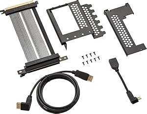 Amazon.com: CableMod 垂直 PCI-e 支架三插槽版 附 PCI-e 4.0 擴充線(黑色,HDMI + DisplayPort) : 電子