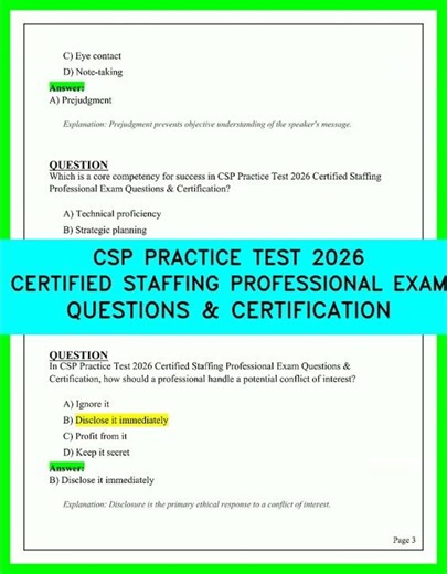 Pass the 2026 CSP Exam on Your First Try! 🏆 Certified Staffing Professional Practice Test & Prep 🚀💼