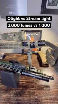 Olight vs Stream Light 2,000 lumes vs 1,000 #light #lights #flashlight #military #gungun #pewpew