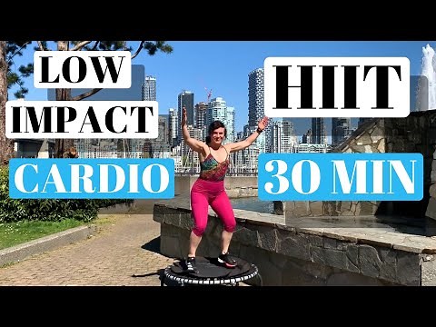30 Min Mini Trampoline HIIT Cardio Workout/ Low Impact HIIT Rebounding