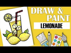 How to Draw and Paint Lemonade using Watercolors for Kids or Beginners!