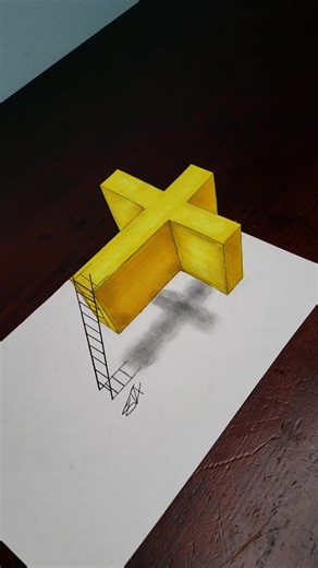 3D Cross #tutorial #3ddrawingtutorial #3ddrawing #christianartist #cross #art #foryoupage #2022