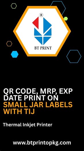 QR Code, MRP & EXP printing on small jar labels with TIJ technology 🏷️