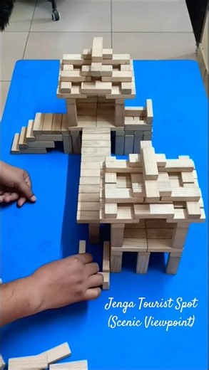 Twin Pergolas + Bridge = Amazing Jenga Scenic Tourist Spot 🏞️ #shorts #jenga #touristspot