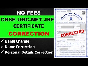 UGC NET Certificate Name CORRECTION/ Personal Details Change | Step-by-Step Online Process