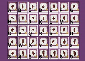 America Sign Language Plaid Alphabets & Numbers Fonts Digital Download Set - Etsy