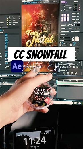 Aldo×⚡MOTION on Instagram: "O CC Snowfall é um efeito do After Effects usado para simular queda de neve de forma rápida. Ele gera partículas brancas que caem verticalmente, permitindo controlar quantidade, tamanho, velocidade e variação dos flocos."