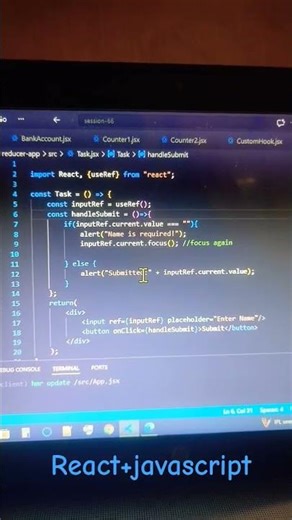 useRef with react+javascript #ytshorts #youtube #yt