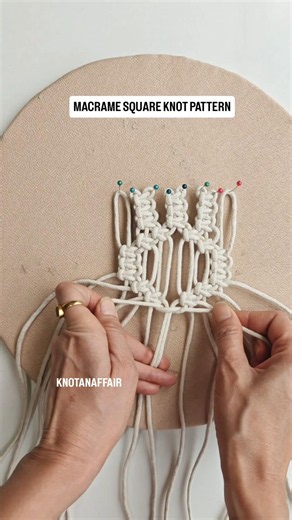 Macrame Square Knot Pattern #macrame #tutorial #shorts