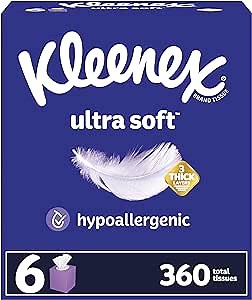 Amazon.com: Kleenex Ultra Soft Facial Tissues, 6 Cube Boxes, 60 Tissues per Box, 3-Ply (360 Total Tissues), Packaging May Vary : Health & Household
