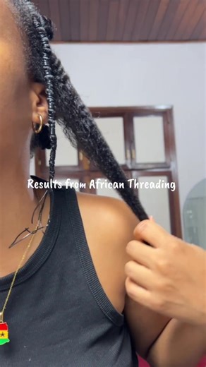 Stunning Results of African Threading on Natural Hair
