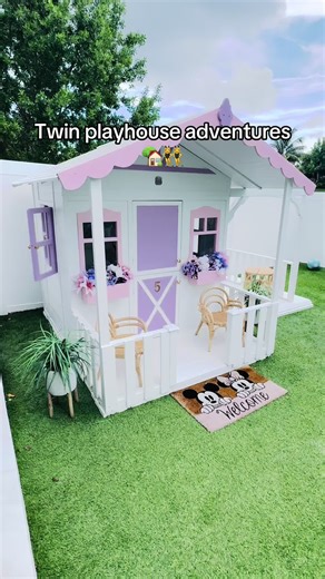 Double the laughter, double the imagination! These twins turn their little playhouse into the biggest adventure spot. 💕 #TwinLife #PlayhouseFun #DoubleTheJoy #LittleAdventures #TwinMagic A